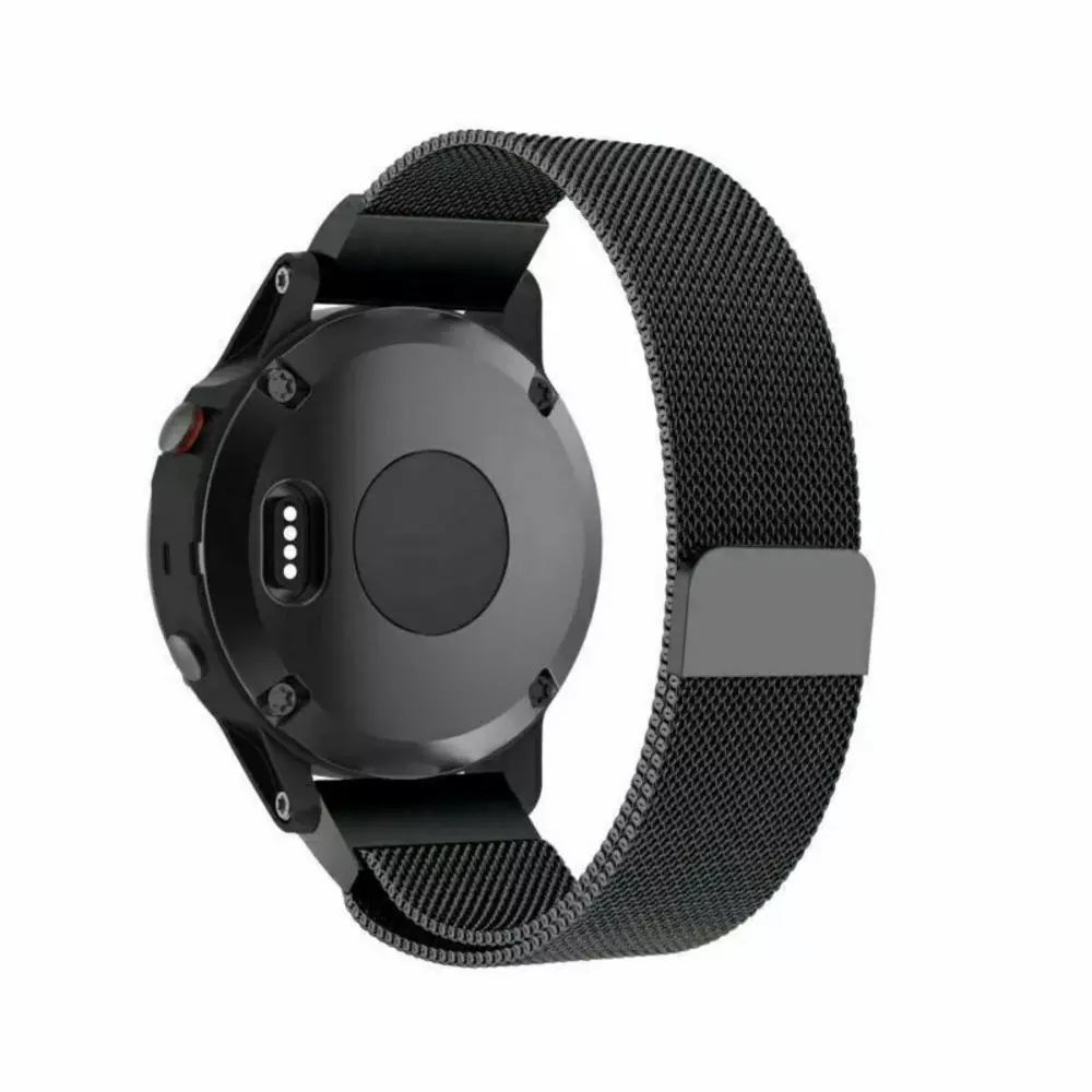 Strap-it® Strap-it Garmin Fenix E Milanese Armband (Schwarz)