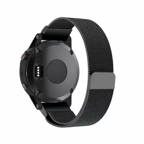Strap-it® Strap-it Garmin Fenix E Milanese Armband (Schwarz)