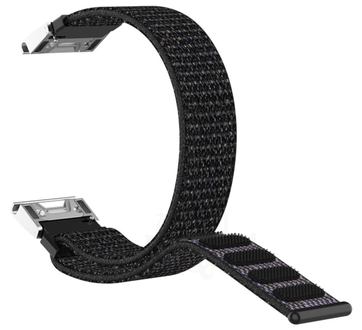 Strap-it® Strap-it Garmin Fenix E Nylon Armband (Schwarz)