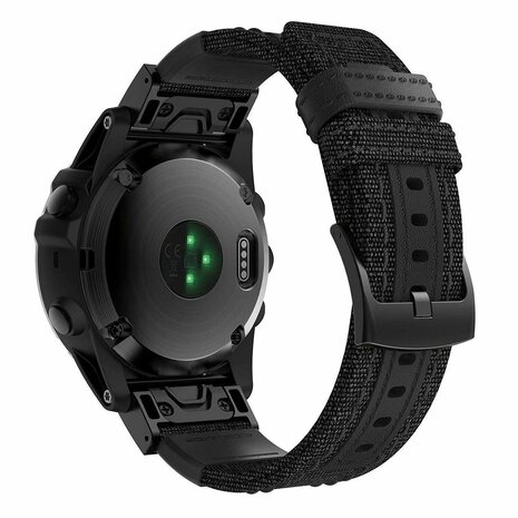 Strap-it® Strap-it Garmin Fenix E Nylon-Hybridarmband (Schwarz)