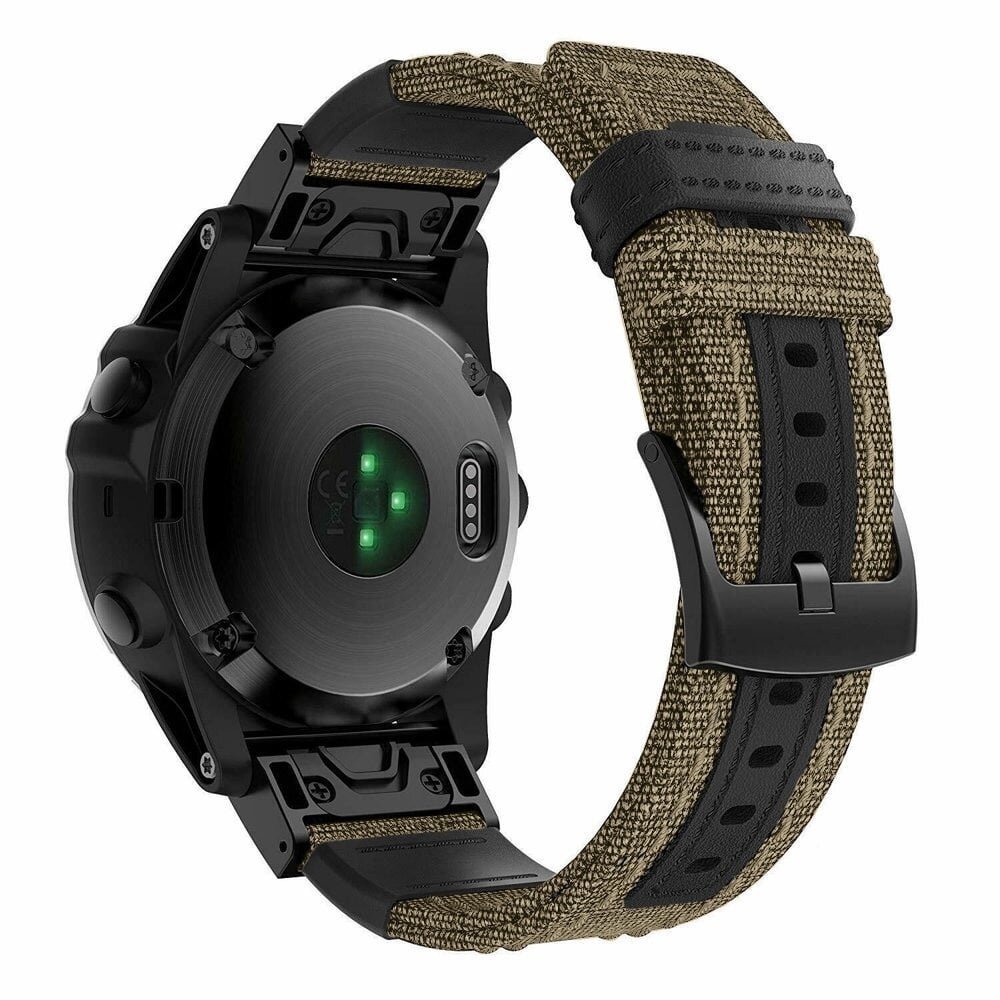 Strap-it® Strap-it Garmin Fenix E Nylon-Hybridarmband (Beige)