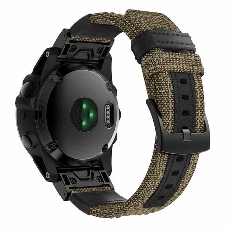 Strap-it® Strap-it Garmin Fenix E Nylon-Hybridarmband (Beige)