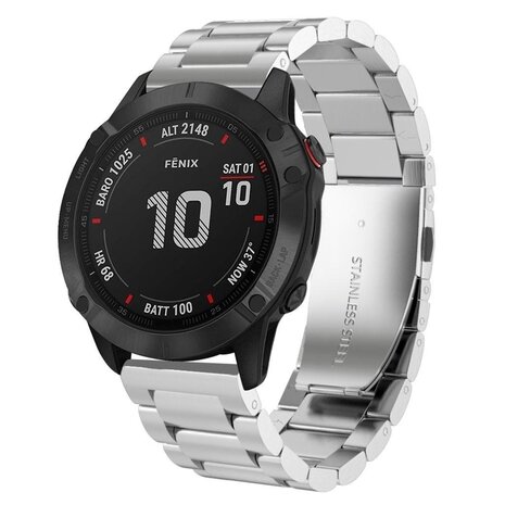 Strap-it® Strap-it Garmin Enduro 1 / 2 / 3 Stahlarmband (Silber)