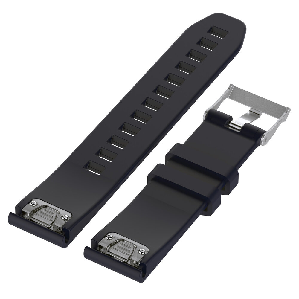 Strap-it® Strap-it Garmin Fenix 8 - 43mm glänzendes Silikonarmband (Dunkelblau)
