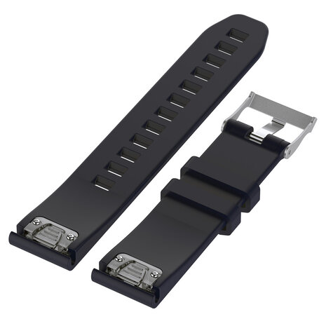 Strap-it® Strap-it Garmin Fenix 8 - 43mm glänzendes Silikonarmband (Dunkelblau)