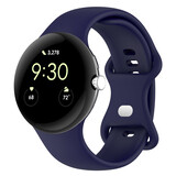 Strap-it® Google Pixel Watch 1/2 Classic Silikonarmband (Dunkelblau)