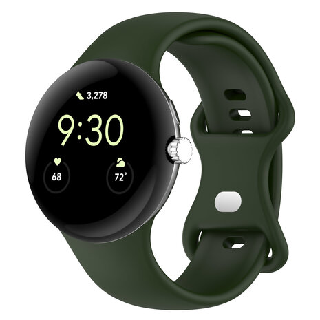 Strap-it® Strap-it Google Pixel Watch 3 - 45mm Classic Silikonarmband (Dunkelgrün)
