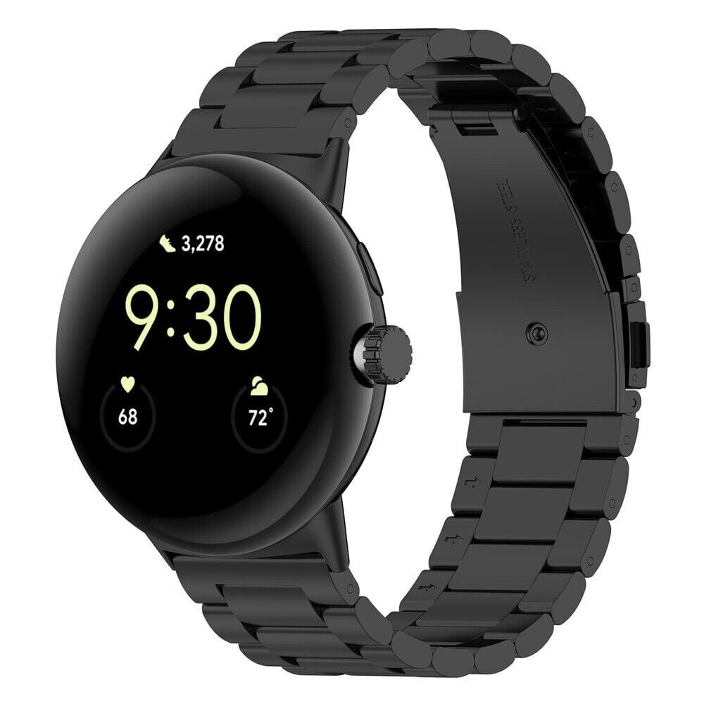 Strap-it® Strap-it Google Pixel Watch 3 - 45mm Stahlarmband (Schwarz)