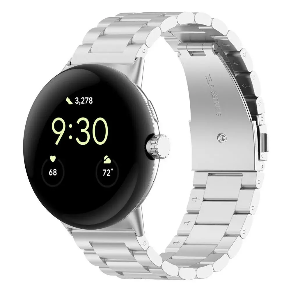 Strap-it® Strap-it Google Pixel Watch 3 - 45mm Stahlarmband (Silber)