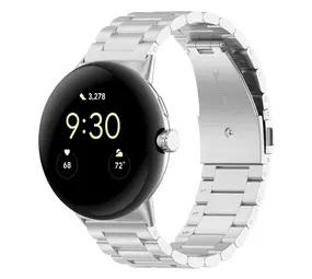 Strap-it® Google Pixel Watch 3 - 45mm Stahlarmband (Silber)