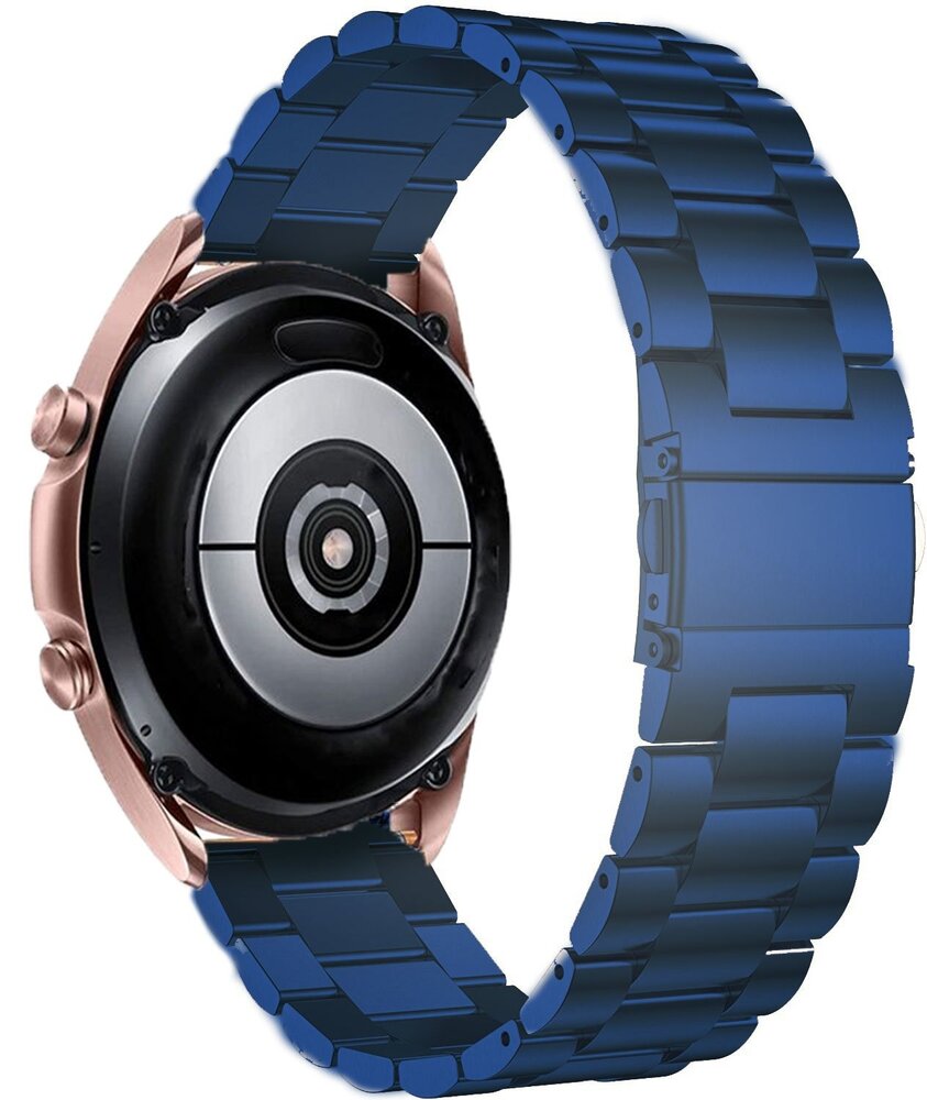 Strap-it® Strap-it Uhrenarmband 22mm Edelstahl - Schnellverschluss (Blau)