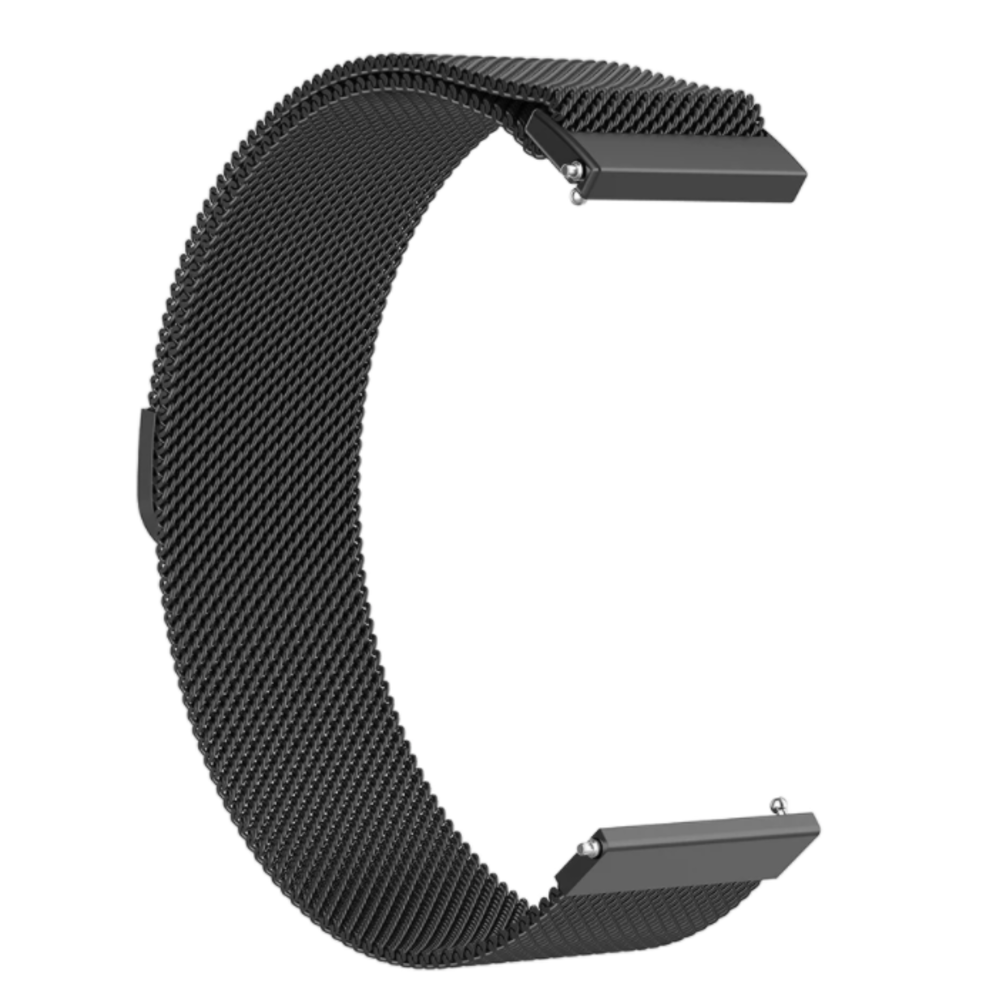 Strap-it® Strap-it Uhrenarmband 22mm Milanaise - Schnellverschluss (Schwarz)