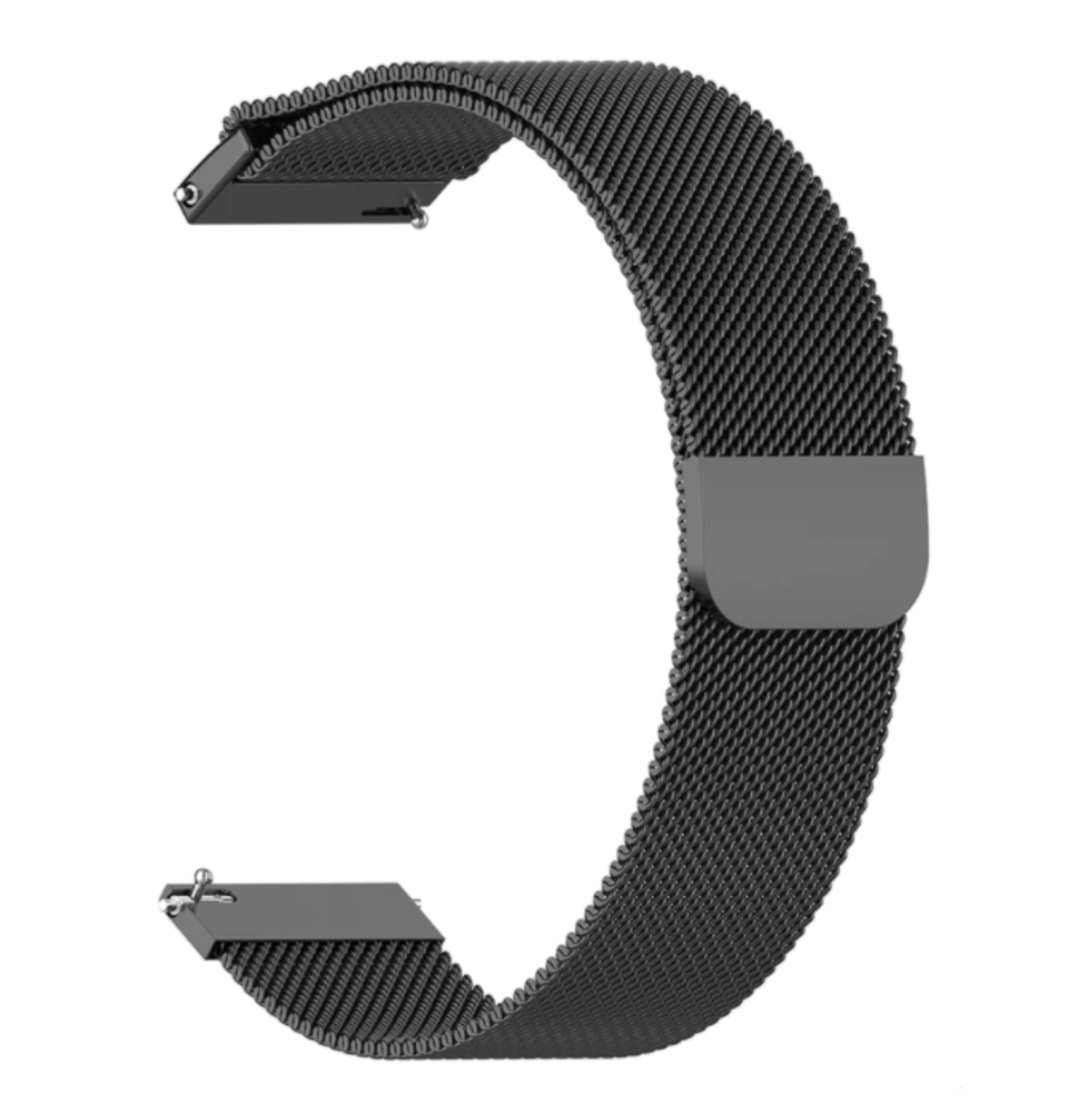 Strap-it® Strap-it Uhrenarmband 22mm Milanaise - Schnellverschluss (Schwarz)