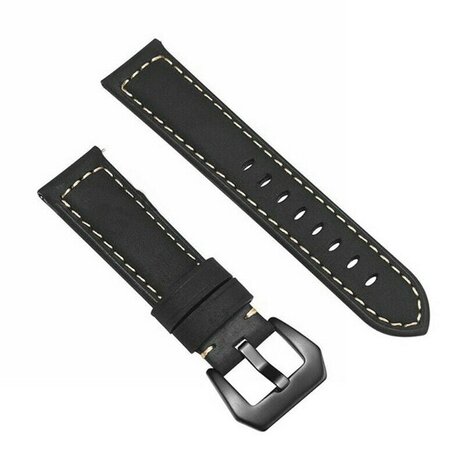 Strap-it® Strap-it Uhrenarmband 22mm Leder - Schnellverschluss (Schwarz)