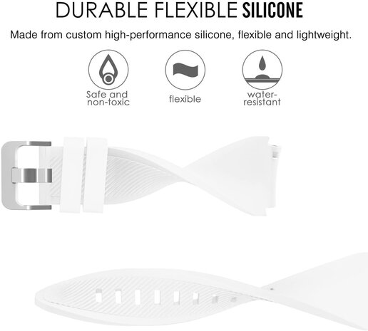 Strap-it® Strap-it Uhrenarmband 20mm Silikon - Schnellverschluss (Weiß) Strap-it® Strap-it Uhrenarmband 20mm Silikon - Schnellverschluss (Weiß)