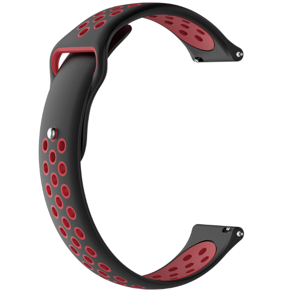 Strap-it® Strap-it Uhrenarmband 20mm Sport - Schnellverschluss (Schwarz/Rot)