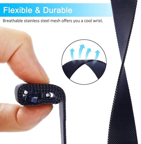 Strap-it® Strap-it Uhrenarmband 20mm Milanaise - Schnellverschluss (Blau)