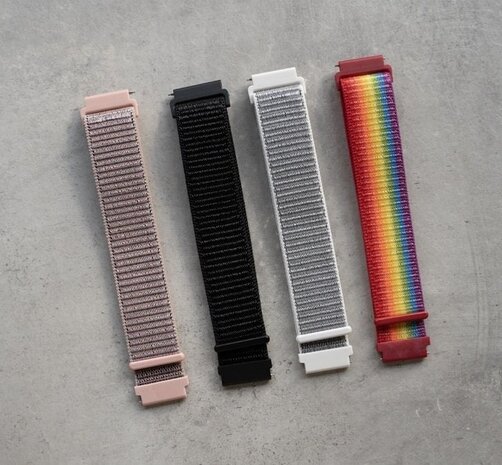 Strap-it® Strap-it Uhrenarmband 20mm Nylon - Schnellverschluss (Regenbogen) Strap-it® Strap-it Uhrenarmband 20mm Nylon - Schnellverschluss (Regenbogen)