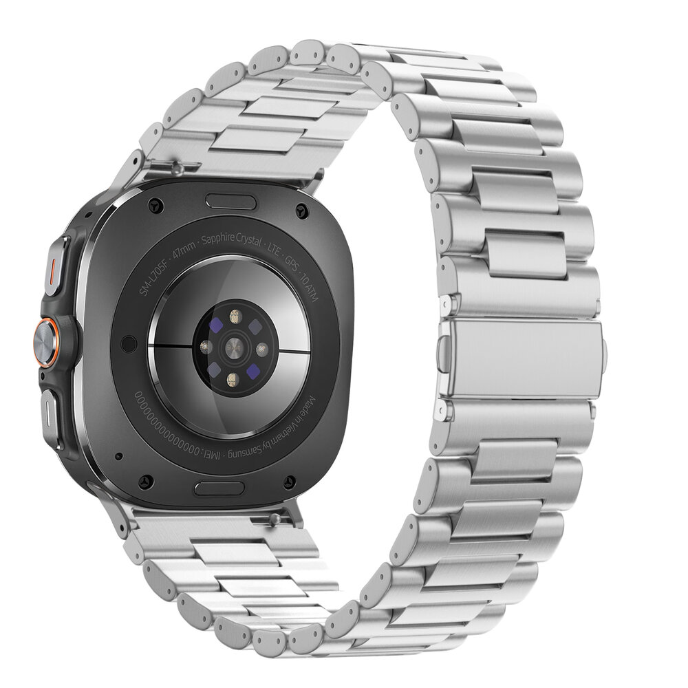 Bandz Bandz Samsung Galaxy Watch Ultra Stahlgliederband 'Deluxe' (Silber) Bandz Bandz Samsung Galaxy Watch Ultra Stahlgliederband 'Deluxe' (Silber)