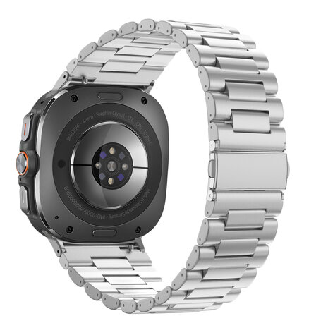 Bandz Bandz Samsung Galaxy Watch Ultra Stahlgliederband 'Deluxe' (Silber) Bandz Bandz Samsung Galaxy Watch Ultra Stahlgliederband 'Deluxe' (Silber)