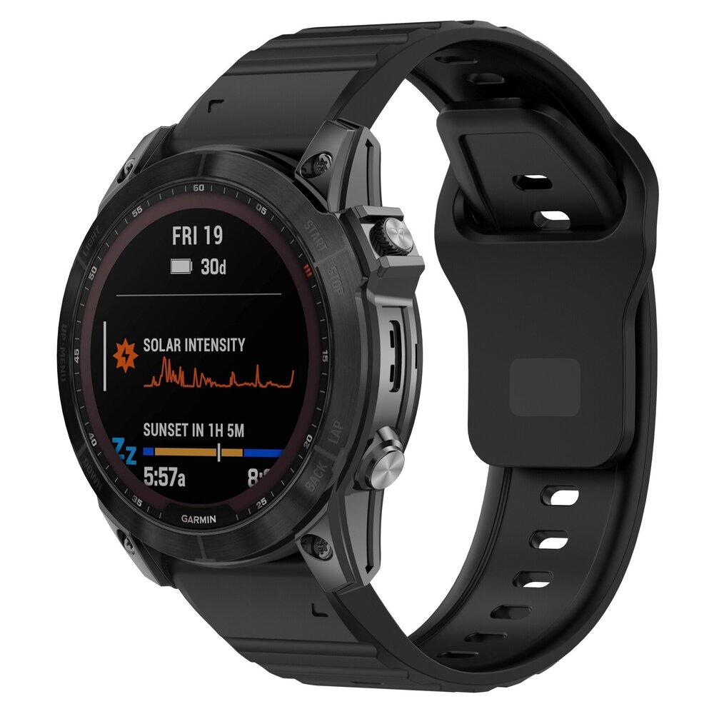 Strap-it® Strap-it Garmin Epix Pro (Gen 2) 47mm Outdoor Silikonarmband (Schwarz)