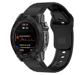 Strap-it® Garmin Quatix 5 /  6 / 7 Outdoor Silikonarmband (Schwarz) Strap-it® Garmin Quatix 5 /  6 / 7 Outdoor Silikonarmband (Schwarz)