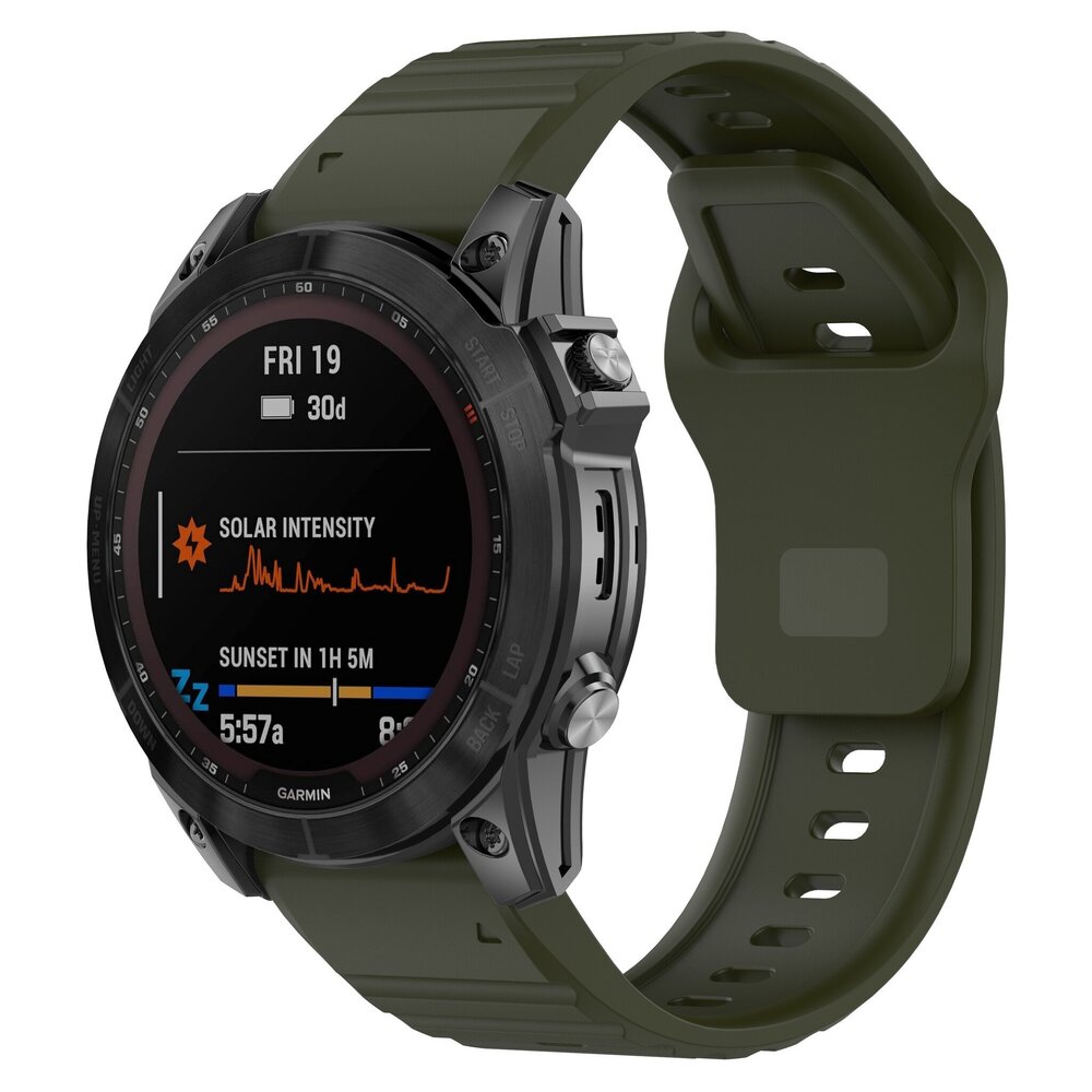 Strap-it® Strap-it Garmin Forerunner 955 Outdoor Silikonarmband (Armeegrün)