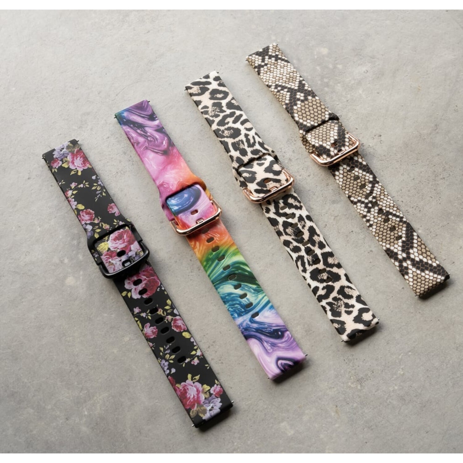 Uhrenarmband 20mm Silikon Schnellverschluss (Bunt