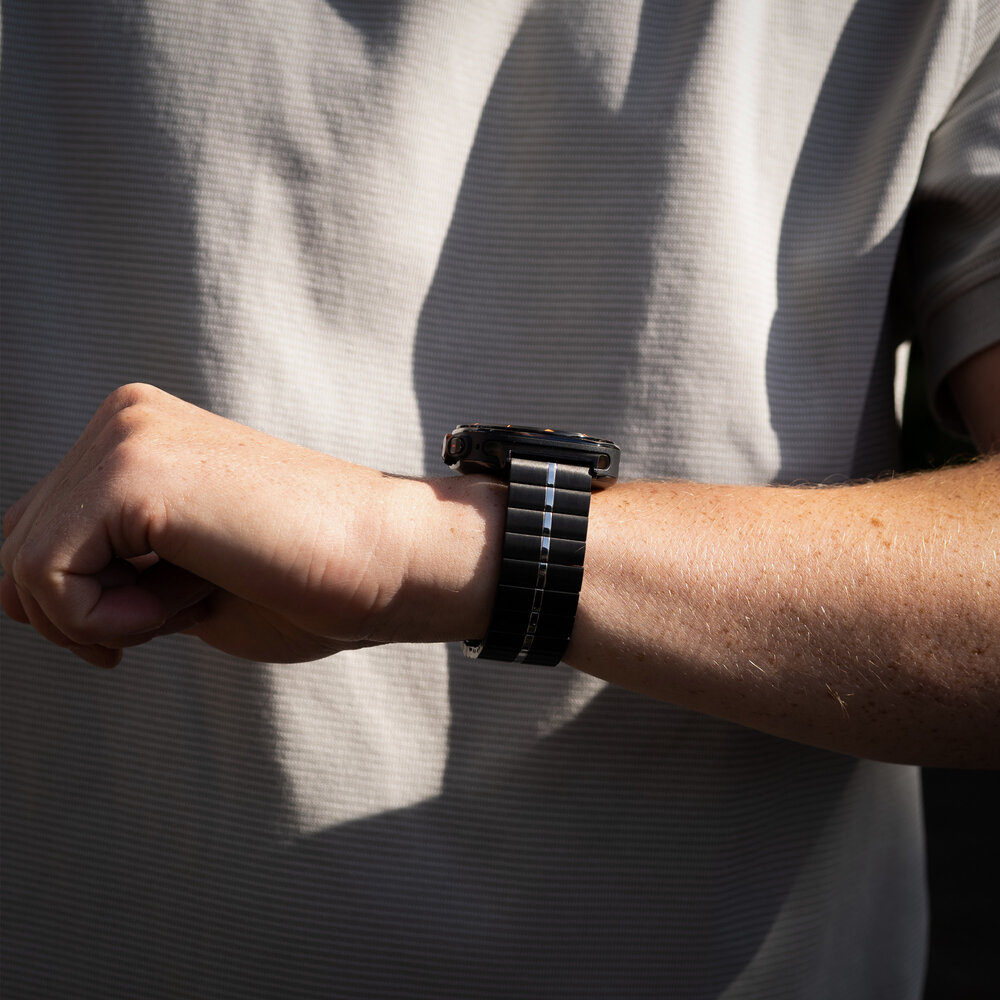 Strap-it® Strap-it Samsung Galaxy Watch Ultra Luxus-Metallarmband (Schwarz/Silber) Strap-it® Strap-it Samsung Galaxy Watch Ultra Luxus-Metallarmband (Schwarz/Silber)