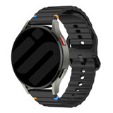 Strap-it® Samsung Galaxy Watch 42mm Wave Silikonarmband (Schwarz) Strap-it® Samsung Galaxy Watch 42mm Wave Silikonarmband (Schwarz)