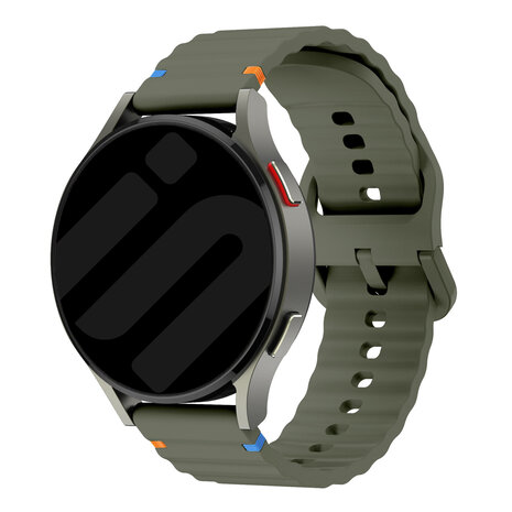 Strap-it® Strap-it Samsung Galaxy Watch 3 45mm Wave Silikonarmband (Armeegrün)