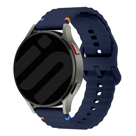 Strap-it® Strap-it Samsung Galaxy Watch 3 45mm Wave Silikonarmband (Dunkelblau)