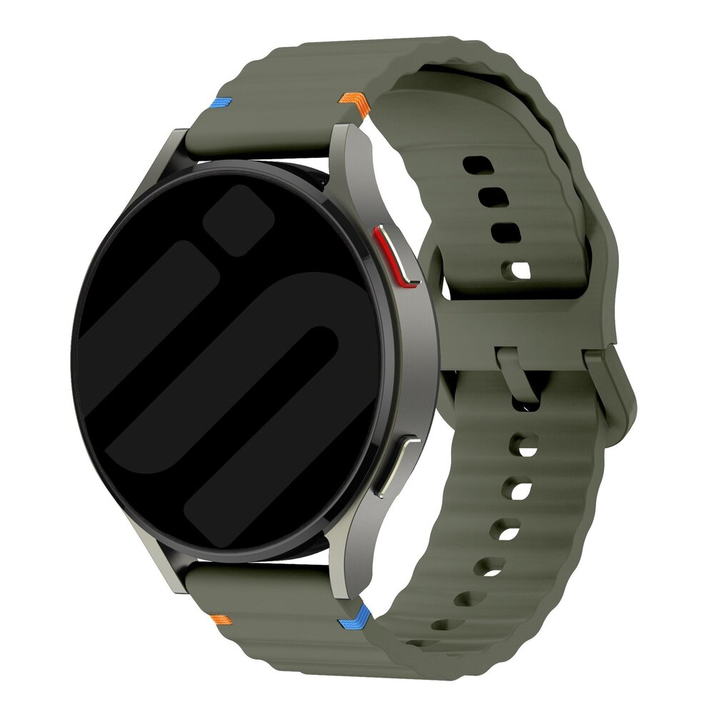 Strap-it® Strap-it Huawei Watch 3 (Pro) Wave Silikonarmband (Armeegrün)