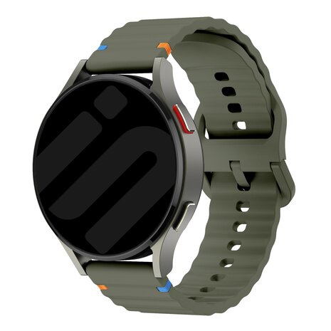 Strap-it® Strap-it Huawei Watch 3 (Pro) Wave Silikonarmband (Armeegrün)
