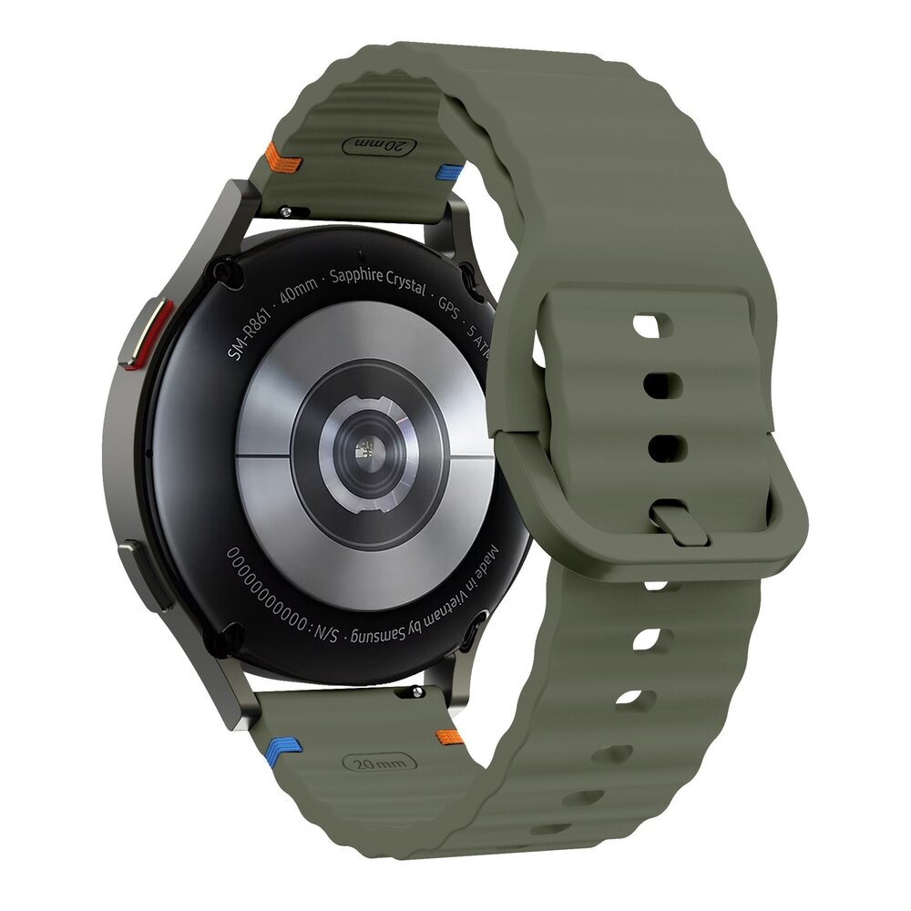 Strap-it® Strap-it Huawei Watch 3 (Pro) Wave Silikonarmband (Armeegrün)