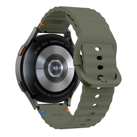 Strap-it® Strap-it Huawei Watch 3 (Pro) Wave Silikonarmband (Armeegrün)