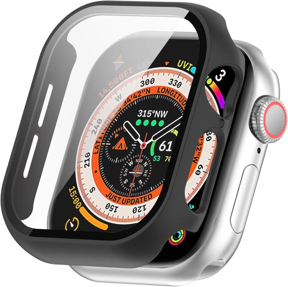 Strap-it® Strap-it Apple Watch 10 Hartschale mit Glas (Schwarz)