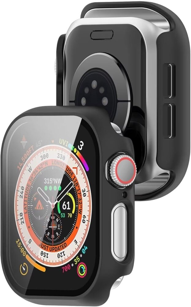 Strap-it® Strap-it Apple Watch 10 Hartschale mit Glas (Schwarz)