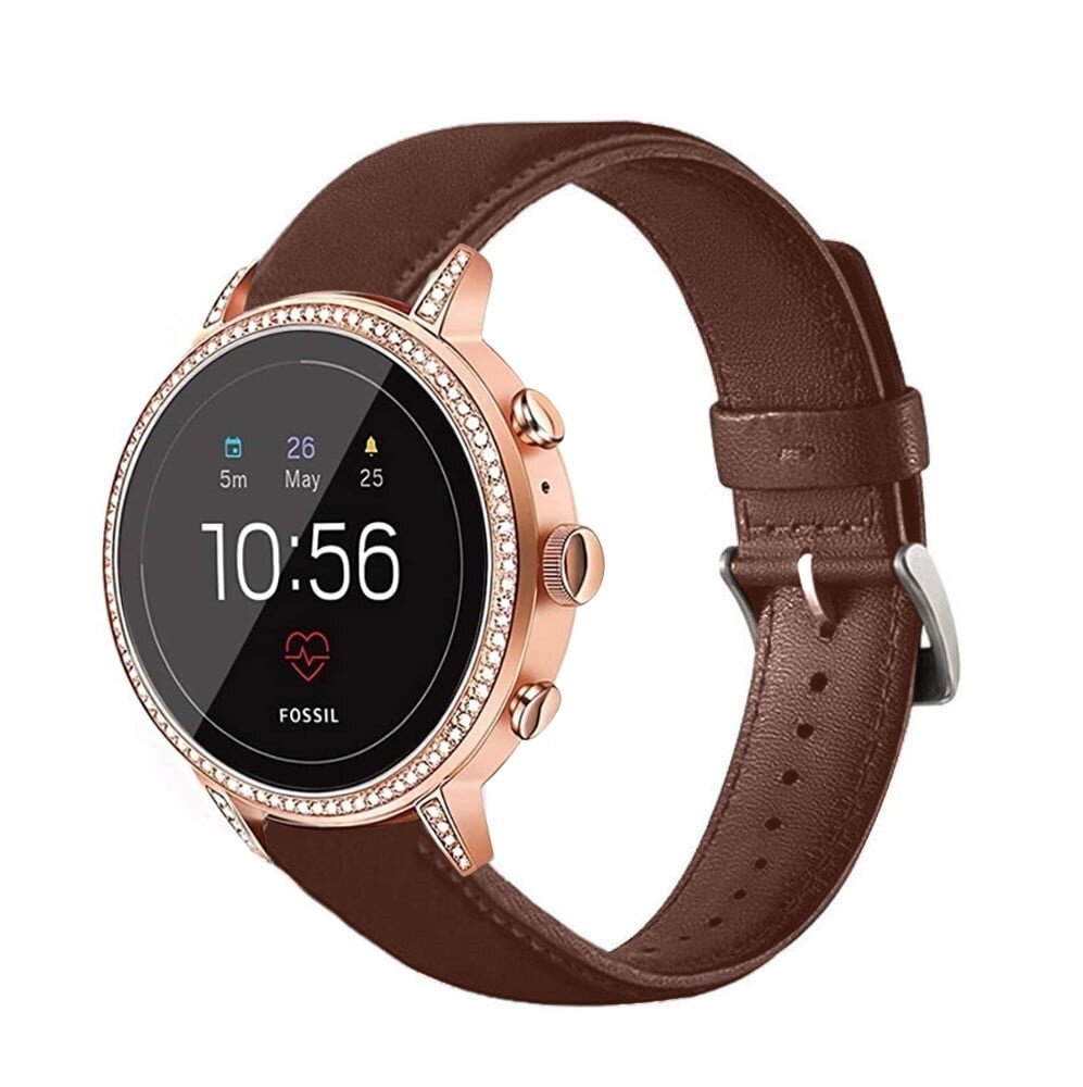 Strap-it® Strap-it Huawei Watch GT 5 - 41mm Lederarmband (Rotbraun)