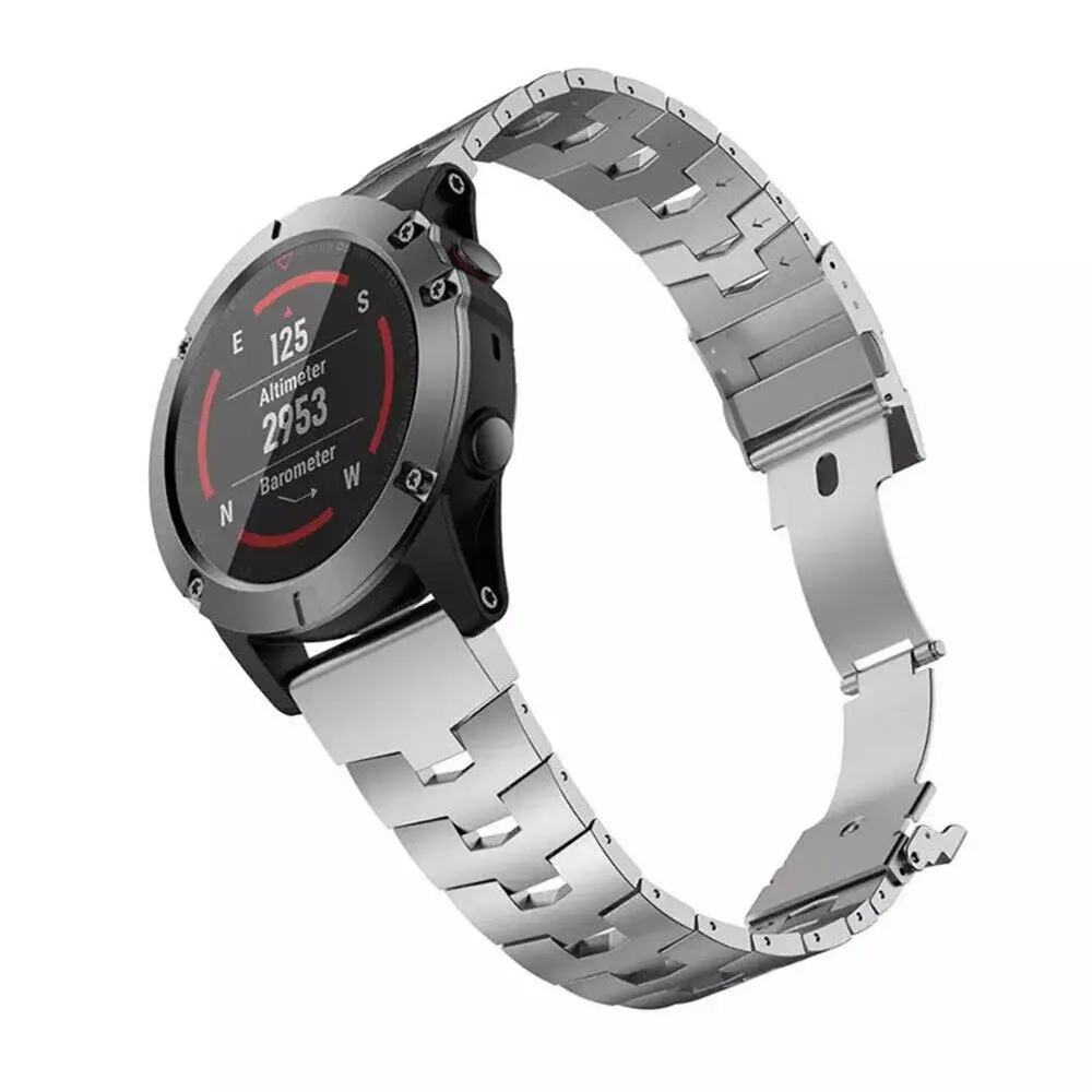 Strap-it® Strap-it Garmin Forerunner 965 Titanarmband (Silber)
