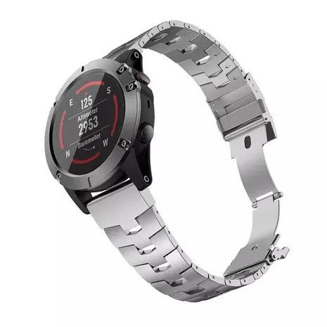 Strap-it® Strap-it Garmin Forerunner 965 Titanarmband (Silber)