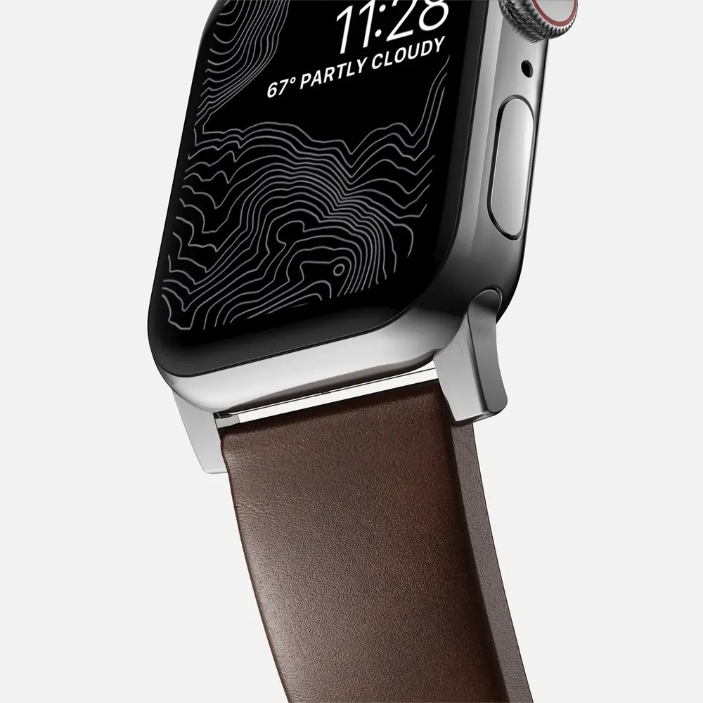 Nomad Nomad Modern Apple Watch Lederarmband (Braun/Silber) Nomad Nomad Modern Apple Watch Lederarmband (Braun/Silber)