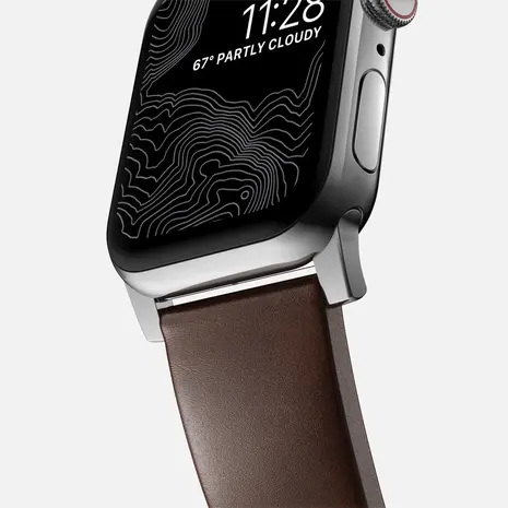 Nomad Nomad Modern Apple Watch Lederarmband (Braun/Silber) Nomad Nomad Modern Apple Watch Lederarmband (Braun/Silber)