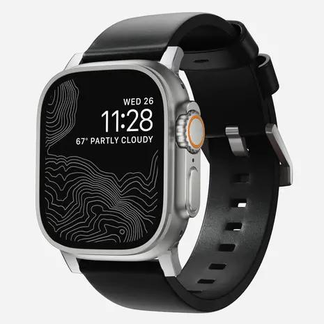 Nomad Nomad Modern Apple Watch Lederarmband (Schwarz)/Silber) Nomad Nomad Modern Apple Watch Lederarmband (Schwarz)/Silber)