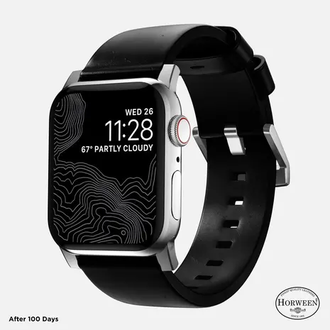Nomad Nomad Modern Apple Watch Lederarmband (Schwarz)/Silber) Nomad Nomad Modern Apple Watch Lederarmband (Schwarz)/Silber)