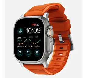 Nomad Nomad Rugged Apple Watch Silikon Armband Silber/Ultra Orange) Nomad Nomad Rugged Apple Watch Silikon Armband Silber/Ultra Orange)