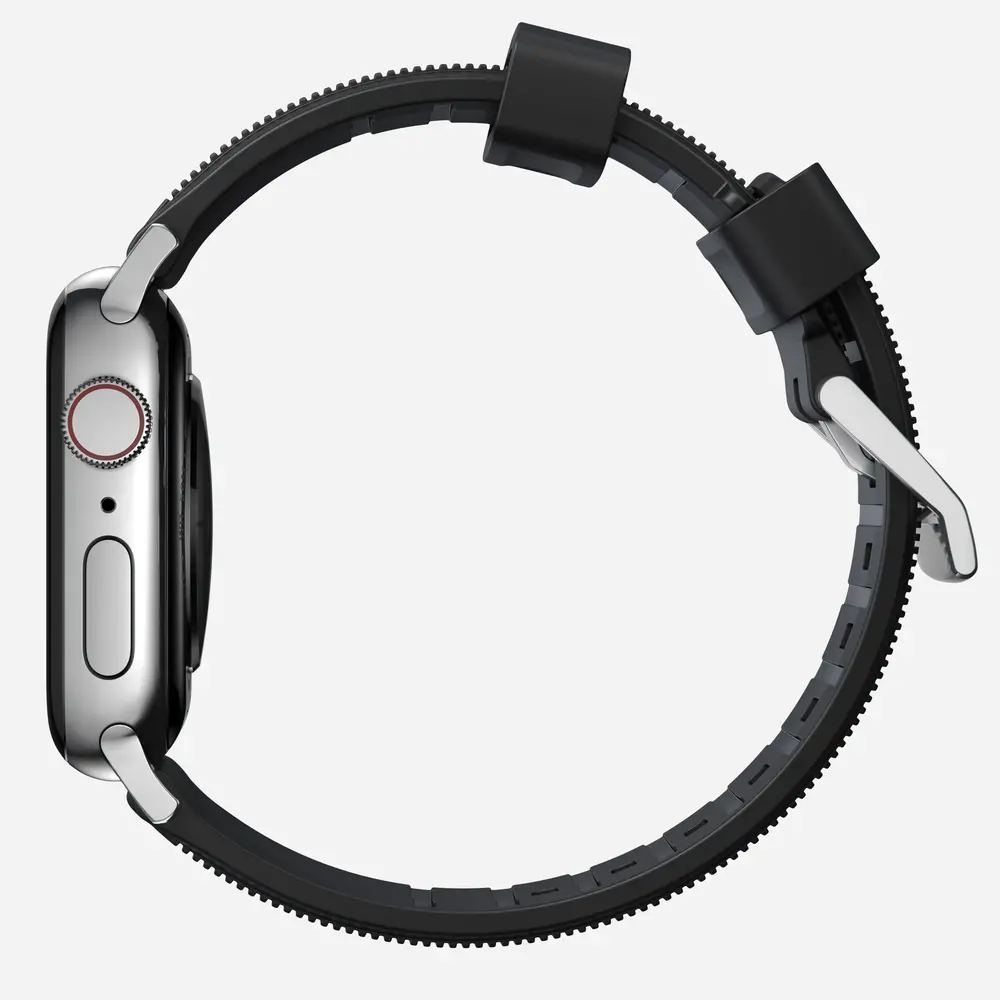 Nomad Nomad Rugged Apple Watch Silikon Armband (Schwarz/Silber) Nomad Nomad Rugged Apple Watch Silikon Armband (Schwarz/Silber)