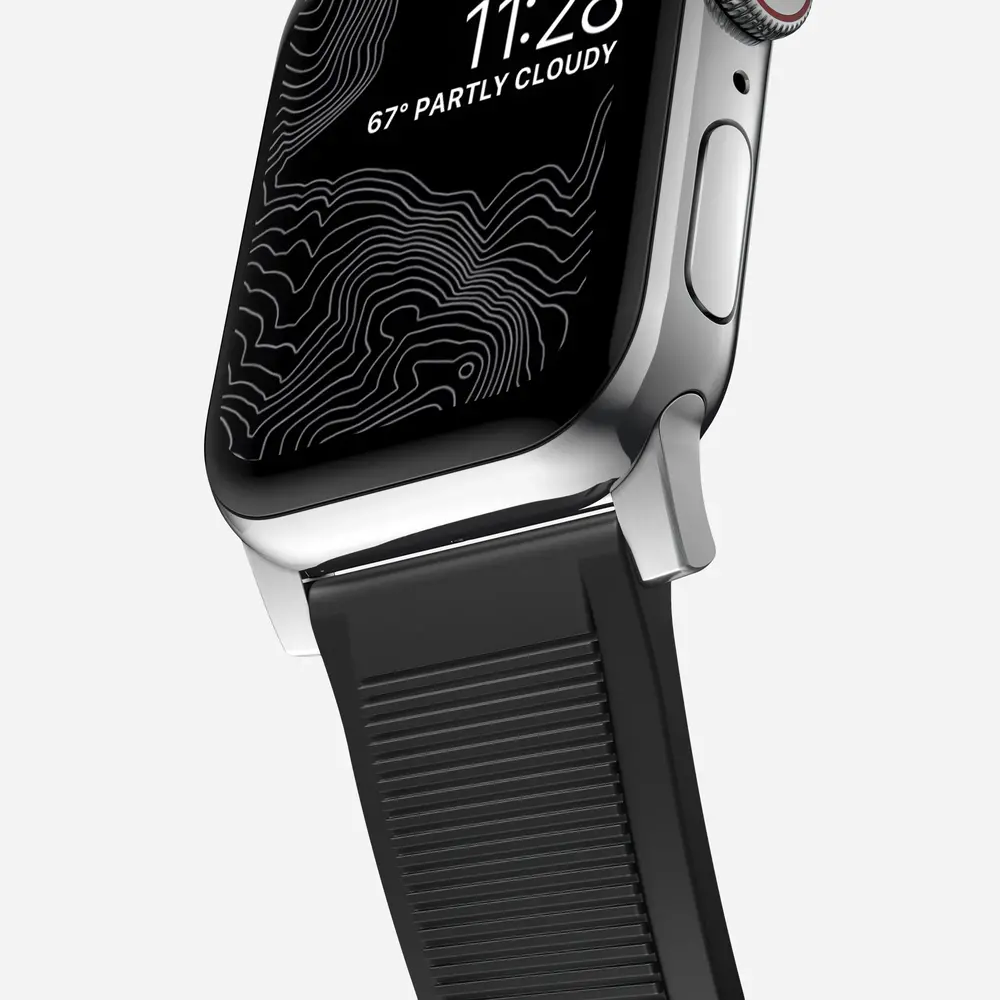 Nomad Nomad Rugged Apple Watch Silikon Armband (Schwarz/Silber) Nomad Nomad Rugged Apple Watch Silikon Armband (Schwarz/Silber)