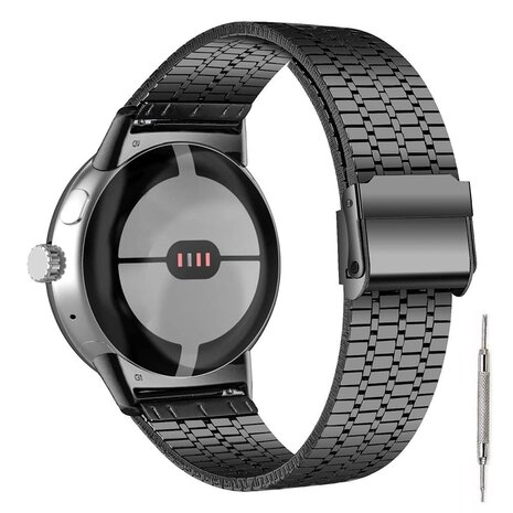 Strap-it® Strap-it Google Pixel Watch 3 - 45mm Edelstahlarmband (Schwarz)