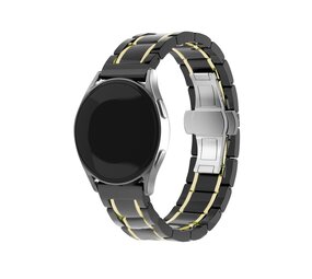 Strap-it® Samsung Galaxy Watch 4 Classic 42mm Keramik-Gliederarmband (Schwarz/Gold) Strap-it® Samsung Galaxy Watch 4 Classic 42mm Keramik-Gliederarmband (Schwarz/Gold)